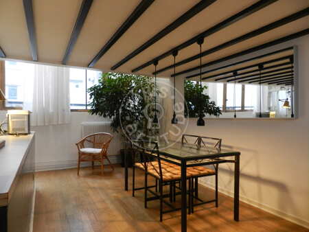 Sala de jantar Apartamento mobilado - 90m²  - 2 quartos - Faubourg Saint-Martin - Paris