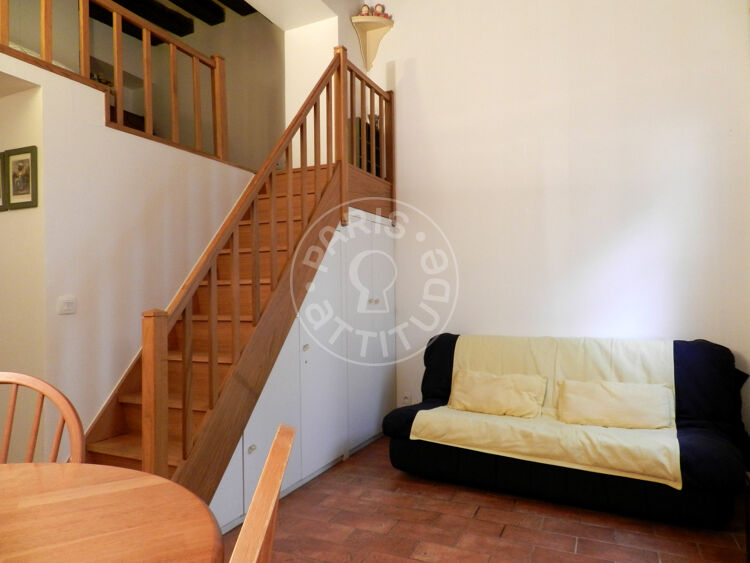 Living room - Furnished studio alcove - Paris 75006 - 9179