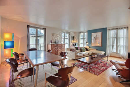 Living room Furnished apartment - 120m²  - 2 bedrooms - Temple - Paris