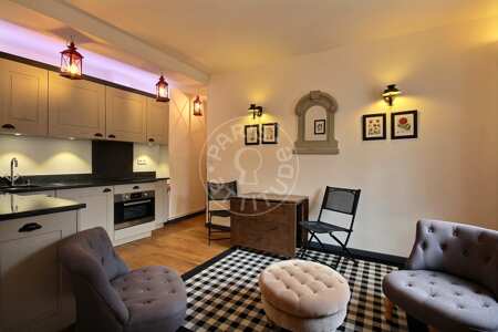 Salon Appartement meublé - 30m²  - 1 chambre - Saint-Germain - Paris