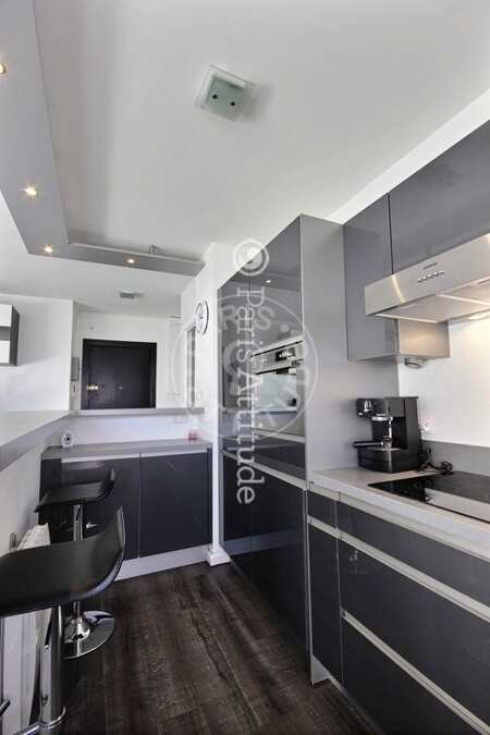 Kitchen Furnished apartment - 50m²  - 1 bedroom - Auteuil - Paris