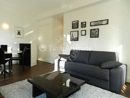 Living room Furnished apartment - 35m²  - 1 bedroom - Saint-Lazare - Paris