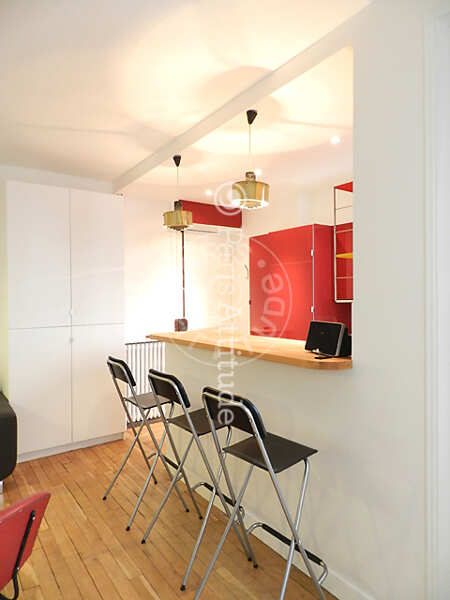 Cozinha Quitinete mobilado - 25m²  - Sacré-Cœur - Paris