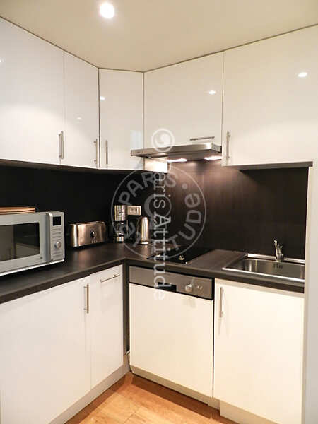 Kitchen Furnished studio - 20m²  - Châtelet - Paris