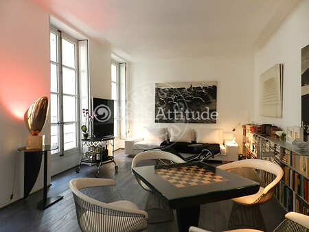 Salon Appartement meublé - 50m²  - 1 chambre - Jardin du Luxembourg - Paris