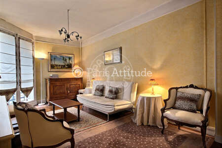 Salon Appartement meublé - 65m² - 1 chambre - Porte de Saint-Cloud - Paris