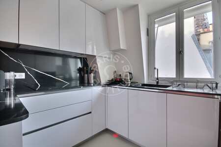 Kitchen Furnished apartment - 75m²  - 1 bedroom - Tour Eiffel - Paris