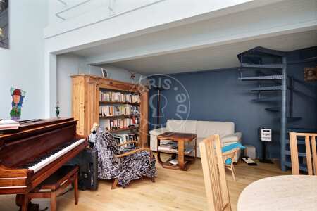 Living room Furnished duplex - 75m²  - 2 bedrooms - Saint Placide - Paris