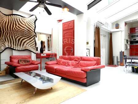 Salon Loft meublé - 130m²  - 2 chambres - Poissonnière - Paris