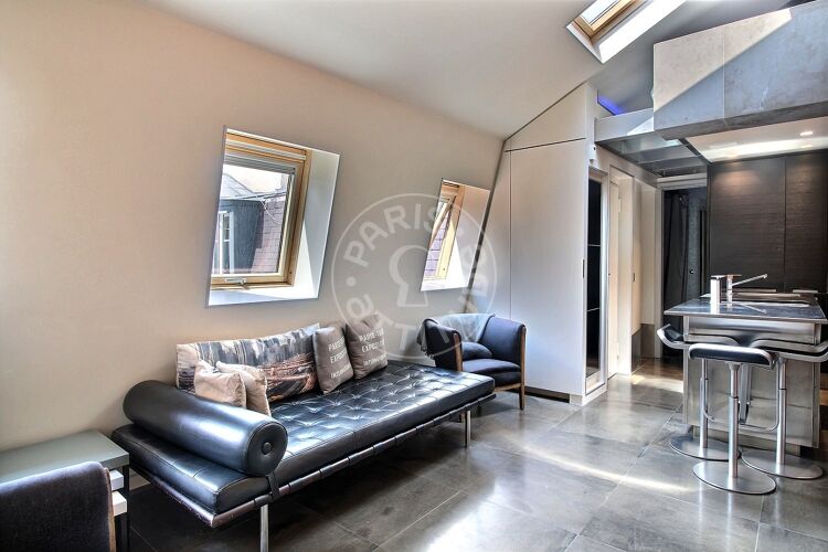 Living room - Furnished studio alcove - Paris 75002 - 9514