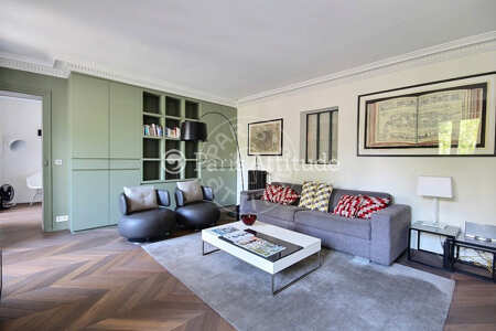 Salon Appartement meublé - 91m²  - 2 chambres - Invalides - Paris