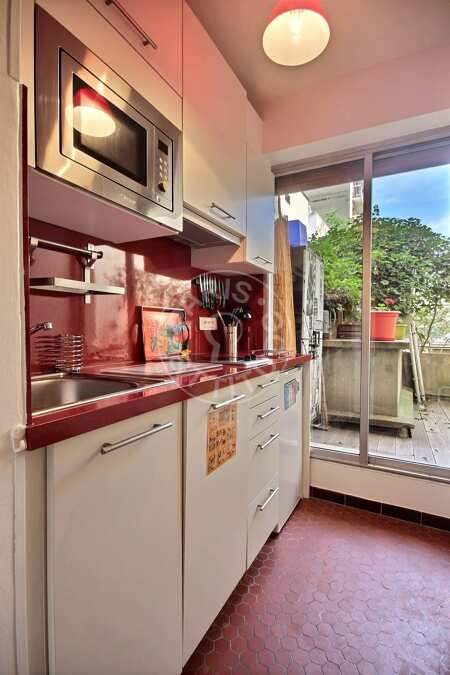 Kitchen Furnished studio - 26m²  - Faubourg Saint-Martin - Paris