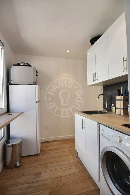 Cozinha Apartamento mobilado - 30m²  - 1 quarto - Tour Eiffel - Paris