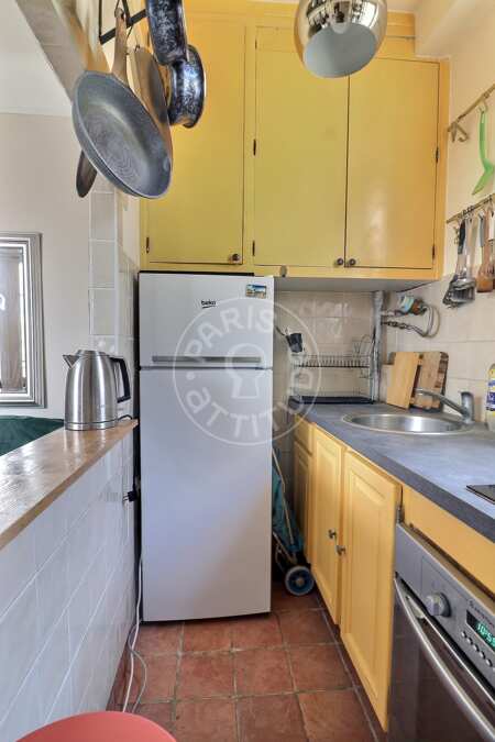 Kitchen Furnished apartment - 42m²  - 1 bedroom - Convention - Paris