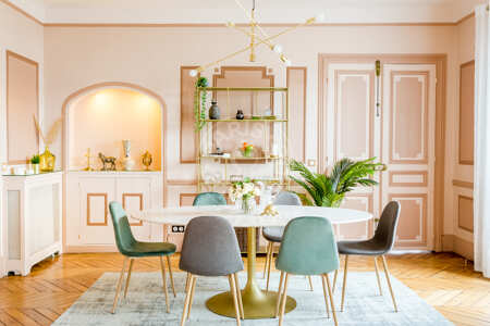 Dining room Furnished apartment - 170m²  - 3 bedrooms - Saint-Lazare - Paris