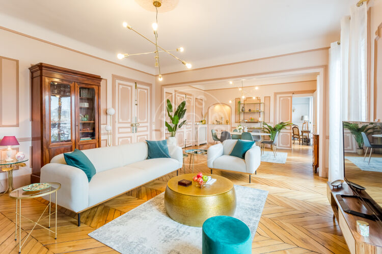 Living room - Furnished 3 bedrooms - Paris 75008 - 9920