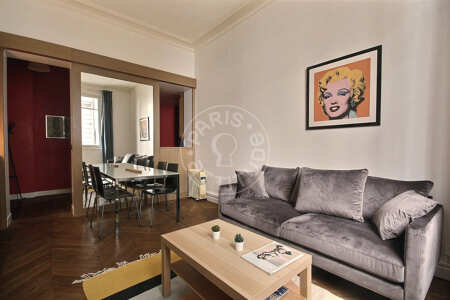 Sala Apartamento mobilado - 40m²  - 1 quarto - Jasmin / Mozart - Paris