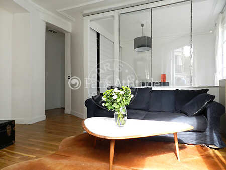 Sala Apartamento mobilado - 36m² - 1 quarto - Montmartre / Place des Abbesses - Paris